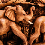 Панно из дерева слоны Panel With Animals варинант исполнения - 3 | Loft Concept в Санкт-петербурге