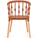Пластиковый стул на ножках из массива бука Ferret Spiral Brown варинант исполнения - 2 | Loft Concept в Санкт-петербурге