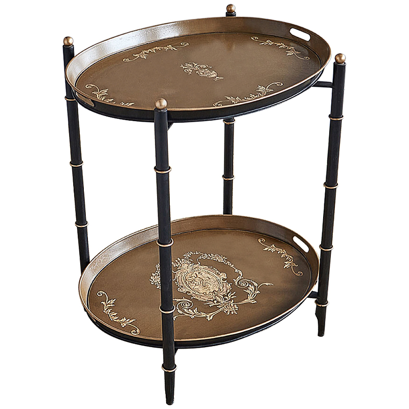 Кофейный стол Chinoiserie Collection Coffee Table Бронза Светло-коричневый  Черный в Санкт-петербурге | Loft Concept 