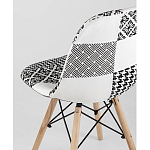 Пластиковый стул на ножках из массива бука Eames Черно-Белый Пэчворк варинант исполнения - 3 | Loft Concept в Санкт-петербурге