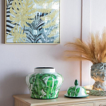 Ваза с зелёными листьями и крышкой Vase Green Leaves варинант исполнения - 4 | Loft Concept в Санкт-петербурге