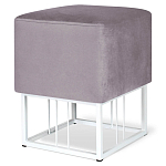 Пуф квадратный фиолетовый велюр на белом металлическом основании Celeste Purple варинант исполнения - 1 | Loft Concept в Санкт-петербурге