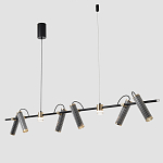 Люстра с 8-ю цилиндрическими плафонами на магнитном креплении и черным металлическим основанием Bronze Concert варинант исполнения - 3 | Loft Concept в Санкт-петербурге