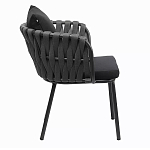 Стул мягкий с декором в виде плетеных лент на спинке и подлокотниках Semicircular Chair Decorated with Ribbons варинант исполнения - 9 | Loft Concept в Санкт-петербурге