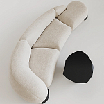 Диван Cannes трехместный с обивкой букле молочного цвета варинант исполнения - 1 | Loft Concept в Санкт-петербурге