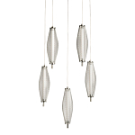 Люстра круглая каскадня с 5-ю плафонами из металлической сетки Mesh Lampshade Lighting варинант исполнения - 1 | Loft Concept в Санкт-петербурге