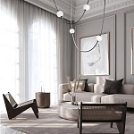 Подвесной светильник в форме дуги с белыми шарообразными плафонами Flos Wireline Lighting варинант исполнения - 4 | Loft Concept в Санкт-петербурге