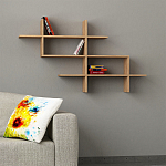Полка фигурная подвесная цвета древесины HALIC BOOKCASE OAK варинант исполнения - 1 | Loft Concept в Санкт-петербурге