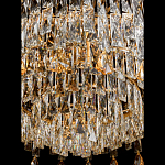 Люстра круглая с хрустальными подвесками на золотистом каркасе Roul Crystal Light варинант исполнения - 5 | Loft Concept в Санкт-петербурге