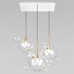 Люстра подвесная 3 лампы с прозрачными стеклянными шарами и золотыми деталями Giopato & Coombes варинант исполнения - 1 | Loft Concept в Санкт-петербурге