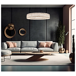 Люстра подвесная круглая из прозрачного хрусталя с корпусом из металла цвета хром Selfsufficient варинант исполнения - 7 | Loft Concept в Санкт-петербурге