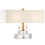 Настольная лампа прямоугольная на прозрачном основании Charm and Luxury варинант исполнения - 2 | Loft Concept в Санкт-петербурге