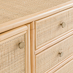 Длинный комод из ротанга с дверцами и ящиками Simone Rattan Chest of Drawers варинант исполнения - 5 | Loft Concept в Санкт-петербурге