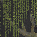 Обои ручная роспись Willow Original colourway on Edo Night painted silk варинант исполнения - 1 | Loft Concept в Санкт-петербурге