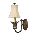 Бра с бежевым тканевым абажуром и декоративной чашей Hinkley варинант исполнения - 1 | Loft Concept в Санкт-петербурге