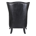 Кресло из натуральной кожи на 4-х деревянных ножках из массива бука Daniel Leather Armchair black варинант исполнения - 3 | Loft Concept в Санкт-петербурге