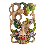 Маска деревянная резная расписная Tropical Paradise варинант исполнения - 3 | Loft Concept в Санкт-петербурге