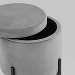 Серый пуф на черных ножках SANJAY варинант исполнения - 3 | Loft Concept в Санкт-петербурге