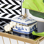 Фарфоровая шкатулка с бронзовой стрекозой Blue and White варинант исполнения - 8 | Loft Concept в Санкт-петербурге