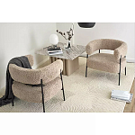 Кресло полукруглое мягкое с буклированной обивкой Armchair with Boucle Upholstery варинант исполнения - 4 | Loft Concept в Санкт-петербурге
