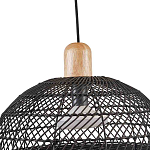 Подвесной светильник с округлым абажуром из черного ротанга Wicker Furniture варинант исполнения - 4 | Loft Concept в Санкт-петербурге