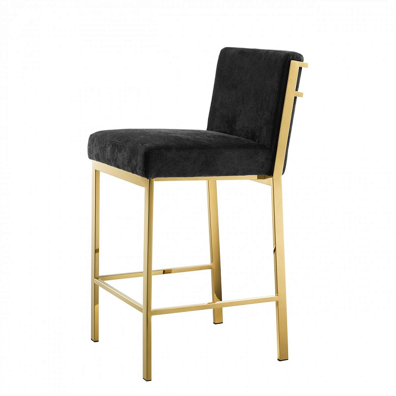 Полубарный стул Eichholtz Counter Stool Scott Gold Черный Глянцевое золото в Санкт-петербурге | Loft Concept 