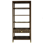 Стеллаж Elsa Dreams Walnut со стеклянными полками и ящиком варинант исполнения - 7 | Loft Concept в Санкт-петербурге