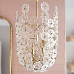 Подвесной светильник декорированный цветами из стекла Lightness of Flowers варинант исполнения - 4 | Loft Concept в Санкт-петербурге