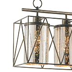 Люстра прямоугольная с 5-ю плафонами из стекла с узором Translucent Pattern варинант исполнения - 1 | Loft Concept в Санкт-петербурге