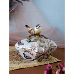 Шкатулка фиолетового цвета с рисунком бабочек и крышкой с фигуркой птицы на ветке Eden Garden варинант исполнения - 7 | Loft Concept в Санкт-петербурге