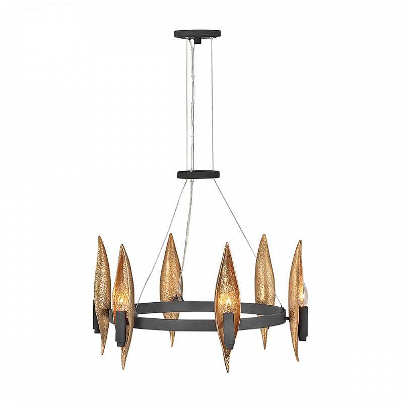 Люстра Hinkley 6 патронов Черный Янтарный в Санкт-петербурге | Loft Concept 