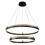 Люстра подвесная с двумя кольцами черного и золотого цвета Ring Horizontal варинант исполнения - 1 | Loft Concept в Санкт-петербурге