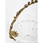 Чаша из прозрачного стекла на ножке с бронзовой ручкой в виде ветки Eden Garden варинант исполнения - 5 | Loft Concept в Санкт-петербурге