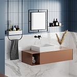 Настенное зеркало квадратной формы в черной металлической раме CORNER MIRROR BLACK варинант исполнения - 2 | Loft Concept в Санкт-петербурге