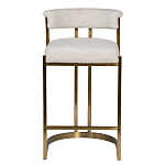 Стул барный букле бежевый с каркасом цвета матовое золото Tactility варинант исполнения - 1 | Loft Concept в Санкт-петербурге