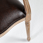 Полукресло из массива бука с сиденьем из экокожи и цветочным принтом на спинке Chinoiserie Garden Chair варинант исполнения - 3 | Loft Concept в Санкт-петербурге