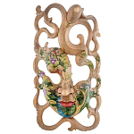Маска деревянная резная расписная Tropical Paradise варинант исполнения - 4 | Loft Concept в Санкт-петербурге