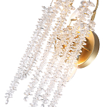 Бра с хрустальными прозрачными подвесками и круглым основанием золотого цвета FAIRYTREE Light варинант исполнения - 2 | Loft Concept в Санкт-петербурге