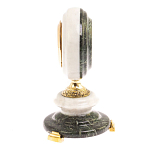 Часы настольные бронзовые из натуральных камней Мрамор и Змеевик Stone Clock варинант исполнения - 9 | Loft Concept в Санкт-петербурге