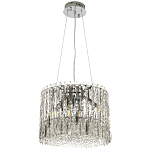 Круглая люстра с металлическими и хрустальными подвесками Bonnay Crystal Chrome Chandelier варинант исполнения - 2 | Loft Concept в Санкт-петербурге