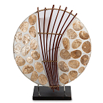 Настольная лампа из перламутра и дерева на подставке Indonesian Shell варинант исполнения - 1 | Loft Concept в Санкт-петербурге