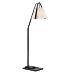 Торшер с черным каркасом и белым тканевым абажуром в форме конуса Stylish Solution варинант исполнения - 1 | Loft Concept в Санкт-петербурге