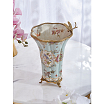 Ваза голубого цвета из фарфора с цветочным рисунком и бронзовой стрекозой Blue Garden варинант исполнения - 7 | Loft Concept в Санкт-петербурге