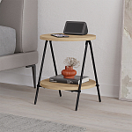 Стол приставной с 2-мя круглыми столешницами из дерева ESSEL OAK варинант исполнения - 6 | Loft Concept в Санкт-петербурге