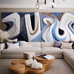 Арт-объект ручной работы Blue Abstraction из 4-х панелей варинант исполнения - 1 | Loft Concept в Санкт-петербурге