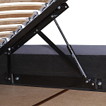 Кровать двуспальная серая с основанием из массива дерева с мягким изголовьем Velour Beds варинант исполнения - 3 | Loft Concept в Санкт-петербурге