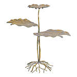 Столик приставной с тремя столешницами Тропические листья Tropical Forest gold варинант исполнения - 1 | Loft Concept в Санкт-петербурге