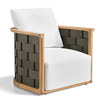 Дизайнерское уличное кресло из массива дерева с плетеной спинкой PALINFRASCA Armchair варинант исполнения - 6 | Loft Concept в Санкт-петербурге