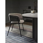 Стул полукруглый с каркасом из металла и мягким сиденьем и спинкой Soft Chenille варинант исполнения - 5 | Loft Concept в Санкт-петербурге