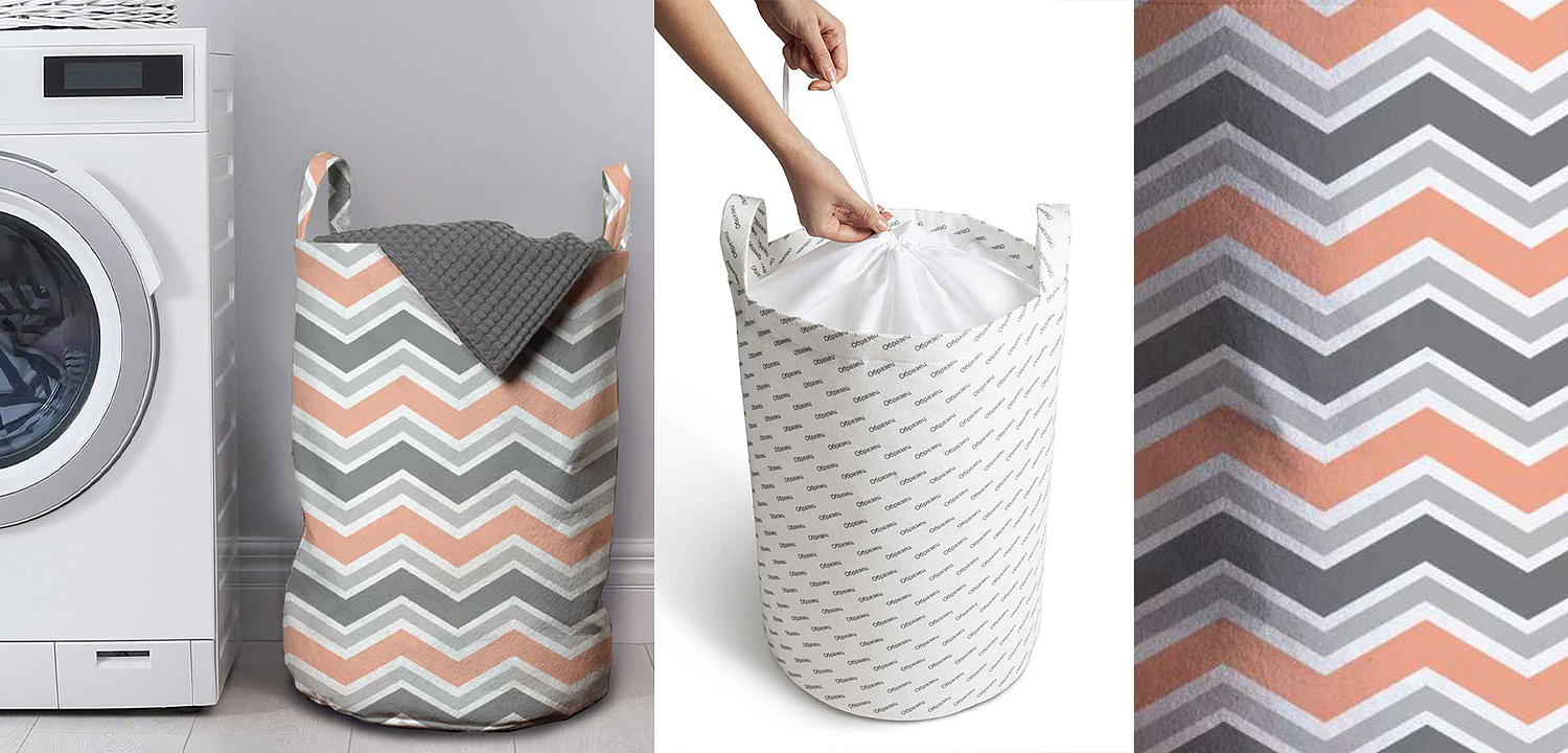 Корзина Gray Chevron Basket Корзина Gray Chevron Basket - Loft-Concept в Санкт-петербурге